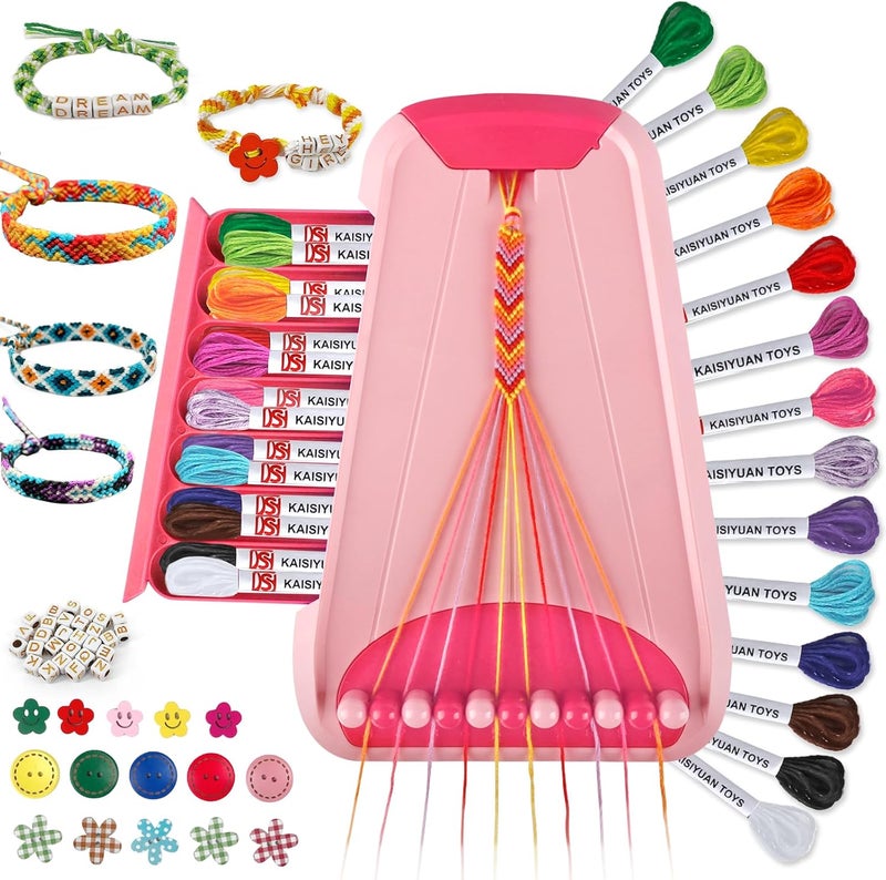 Maynacs Arts and Crafts for Kids Ages 8-12,Friendship Bracelet Making Kit for Girl,Kids Jewelry Making Kit with 28 Pre-Cut Threads,Christmas Birthday Gifts for Ages 6 7 8 9 10 11 12 Year Old Red - Image 1